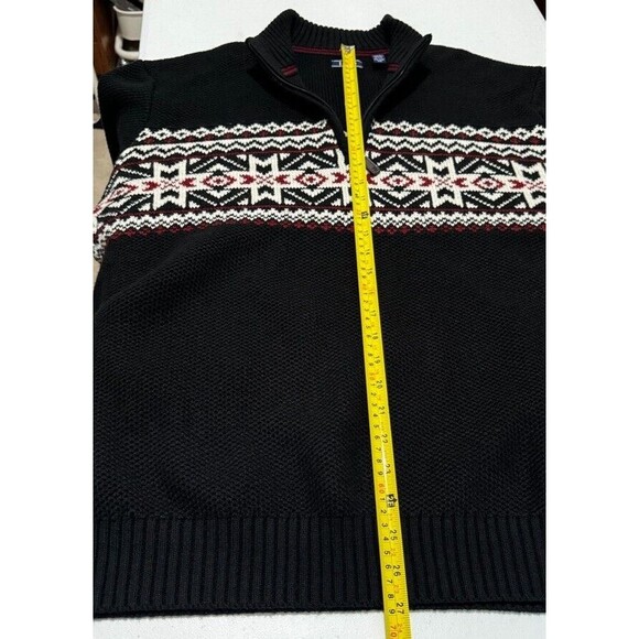 New Men's Size XXL Izod Black Quarter Zip Sweater Amazing Glaze Winter Knit NWOT - Picture 13 of 16